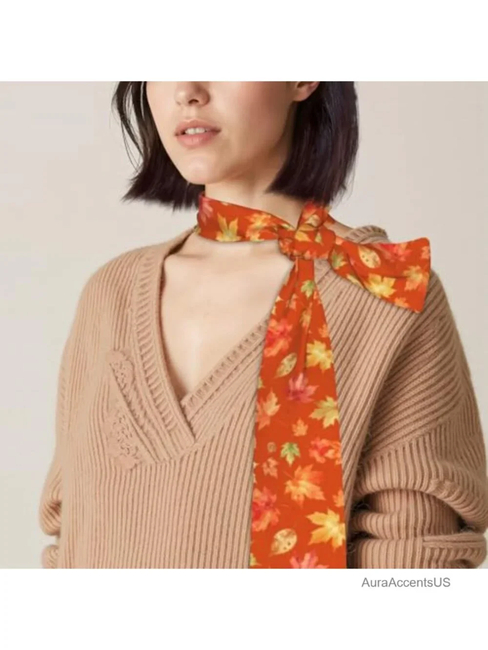 Long Silk Feel Satin Skinny Scarf for Neck Head Hair Ponytail Handbag